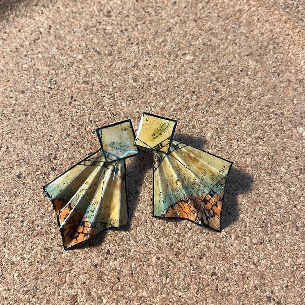 Unique map earrings